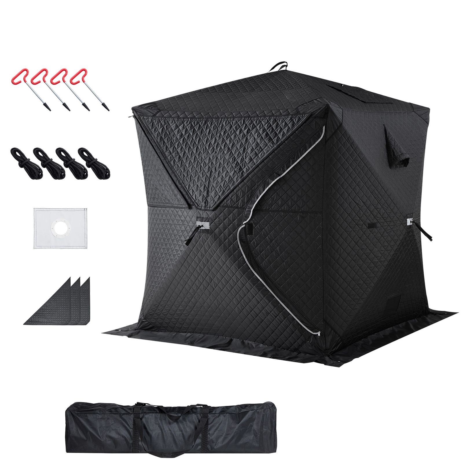 outdoor sauna tent pro, portable steam & dry sauna for 4 persons, heavy duty oxford cloth & carbon steel, easy setup for camping, backyard, or home gym,easy setup(black)