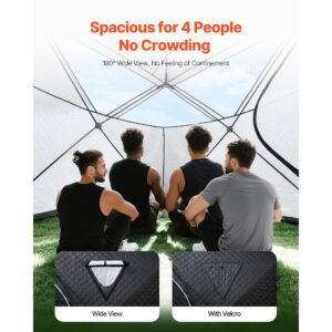 outdoor sauna tent pro, portable steam & dry sauna for 4 persons, heavy duty oxford cloth & carbon steel, easy setup for camping, backyard, or home gym,easy setup(black)