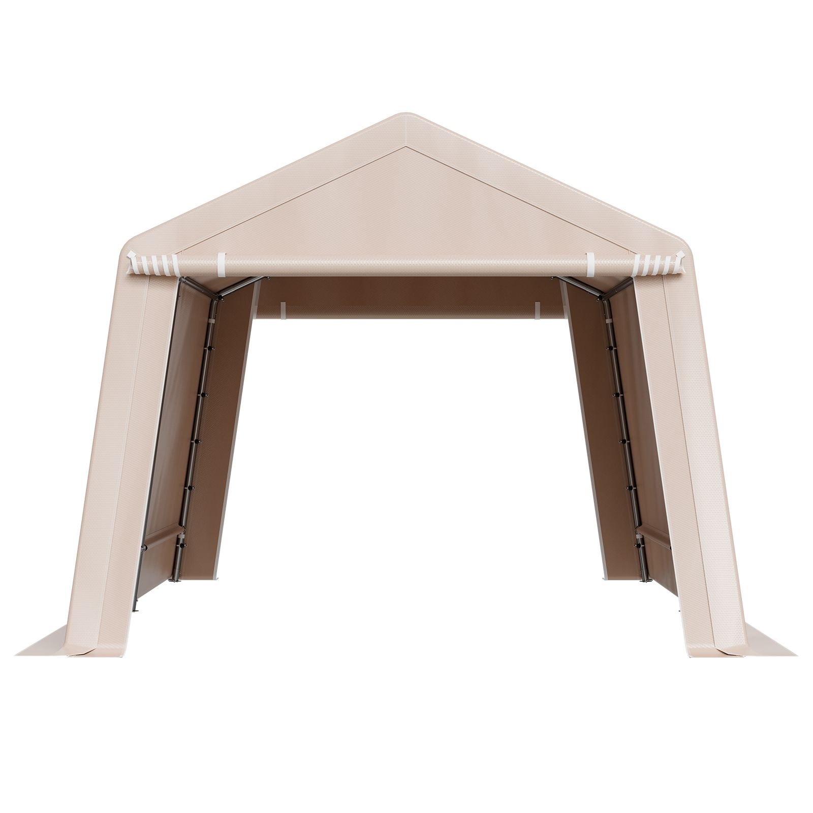 outdoor storage shed 10 x 15 ft portable storage tent with 2 roll up doors vents waterproof canopy shed shelter heavy duty frame patio garage carport for motorcycle lawn mower beige.jpg