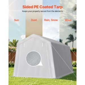 outdoor storage shed 8 x 14 ft portable storage tent with roll up door vents waterproof canopy shed shelter heavy duty frame patio garage carport for motorcycle lawn mower bike grey 2.jpg