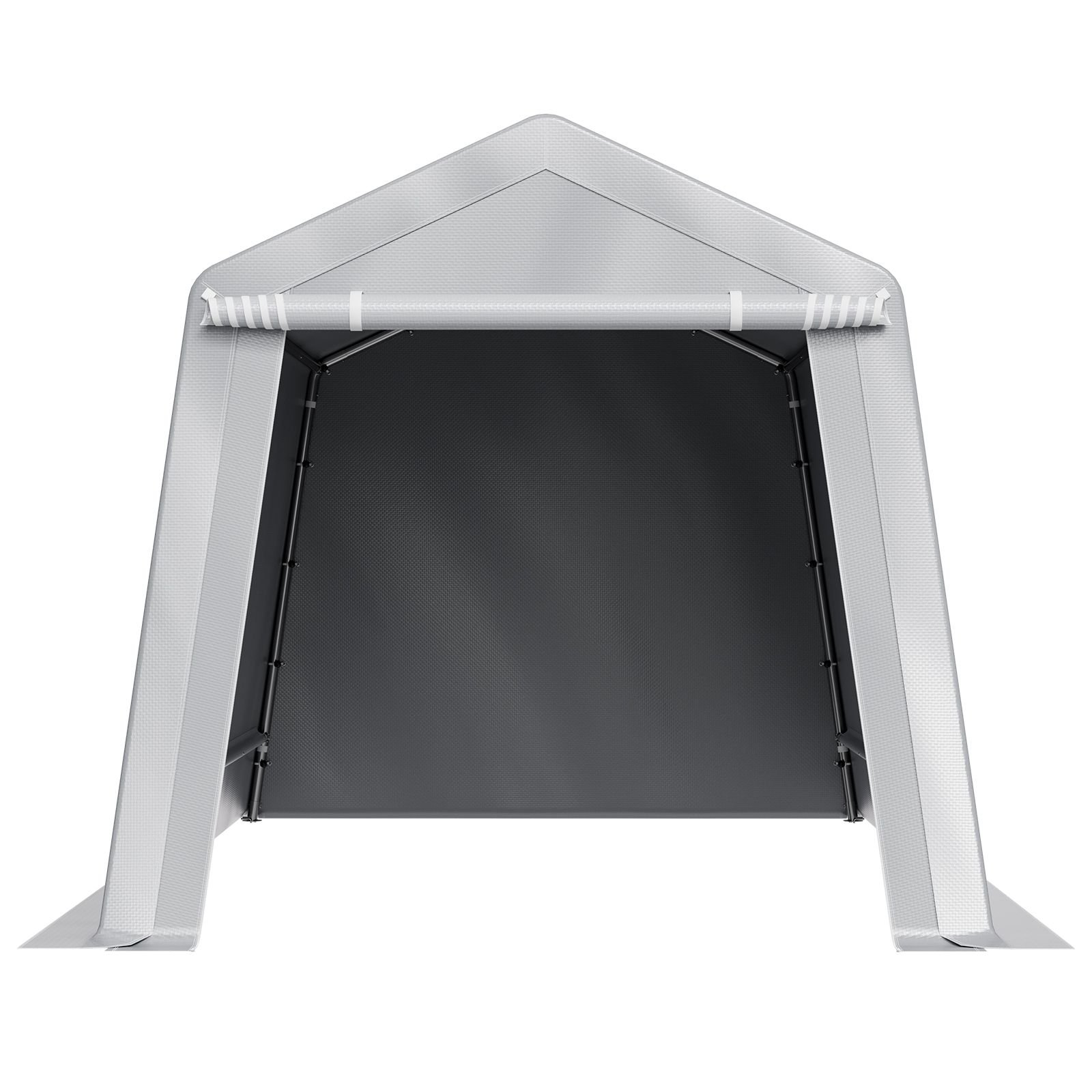 outdoor storage shed 8 x 14 ft portable storage tent with roll up door vents waterproof canopy shed shelter heavy duty frame patio garage carport for motorcycle lawn mower bike grey.jpg