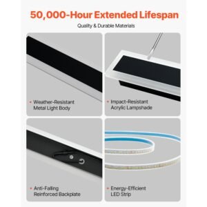 outdoor wall lights, 2 pack, 39.4 inch long strip modern exterior wall sconce light fixtures, 3000k warm white, ip65 waterproof anti rust outside wall mount lighting, for house, porch, garage