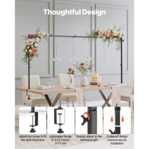 over the table rod stand with clamps 13 42 tall 28 98 length adjustable 2 packs table arch stand tabletop balloon arch frame for wedding birthday party christmas decorations black 3.jpg