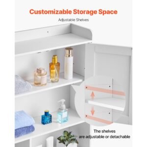 over the toilet storage cabinet 6614 in height bathroom storage organizer with double door and adjustable shelf bathroom space saver organizer above toilet with open shelf white 2.jpg