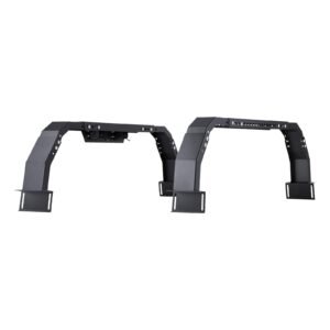 Overland Truck Bed Rack, 14.4-17.3 in Height, Adjustable Bed Cargo Rack with Security LED Light, Compatible with Ram 1500/Tundra/Silverado 1500/F150/Gladiator JT/Colorado/Canyon/Ranger/Maverick