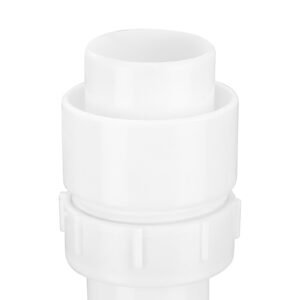 p trap, 1 1/2 inch p trap sink drain pipe kit with threaded adapter and tpu leak resistant washers, pp plastic pipe basin waste kit, under sink plumbing for kitchen bathroom sewer drain, white