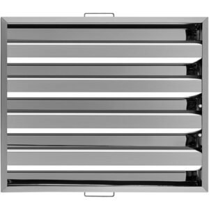 Pack of 6 Hood Filters 19.5W x 24.5H Inch, 430 Stainless Steel 4 Grooves Commercial Hood Filters, Range Hood Filter for Grease Rated Commercial Kitchen Exhaust Hoods