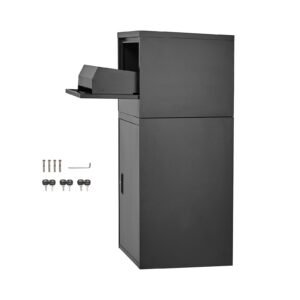 Package Delivery Boxes for Outside, 38.6 in Mailbox for Parcel with Lock, Galvanized Steel Package Drop Box with Anti-Theft Design, Weather-Resistant Package Mailbox for Home and Office, Black