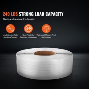 packaging polypropylene pp strapping roll 9900 length x 12 width x 003 thickness 243 lbs break strength heavy duty banding pallet strap coil portable strong packing straps white 1.jpg