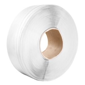 Packaging Polypropylene (PP) Strapping Roll, 9900' Length x 1/2" Width x 0.03" Thickness, 243 lbs Break Strength, Heavy Duty Banding Pallet Strap Coil, Portable Strong Packing Straps, White