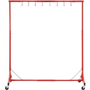 Painting Rack, 1500 -2000 mm Adjustable Height, 66 lbs Capacity Automotive Paint Rack Stand, 8 Hooks Painting Drying Rack with 4 Swiveling Wheels, Auto Body Stand for Auto Repair Shops & Garage