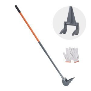Pallet Buster, 50'' Carbon Steel Handle Pallet Breaker, 2000 lbs Weight Capacity, Heavy Duty Deck Board Removal Tool, Deck Wrecker with Non-Slip Grip for Efficient and Effortless Board Removal