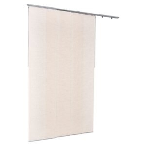 Panel Track Blinds, Extendable Track from 45.8 in to 86 in W, Trimmable Panel Curtains Up to 96 in H, Adjustable Vertical Panel Blinds for Sliding Doors, Patio Doors, Room Divider, Light Brown