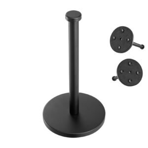 Paper Towel Holder Countertop, Stainless Steel Kitchen Paper Towel Stand with Weighted Base and Suction Cups, Non-slip Countertop Kitchen Paper Roll Holders for Kitchen Bathroom