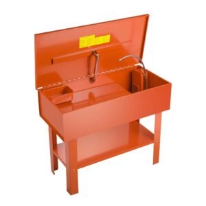 Parts Washer 40-Gallon, 17 Gallon Solvent Capacity, 1 Gallon per Minute Max Pump Output, Steel Cabinet Electric Pump Automotive Parts Washer Cleaner for Wheel Bearings, Gears, and Carburetors