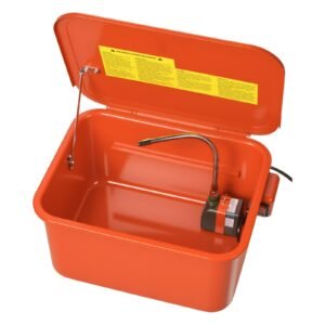 Parts Washer 5-Gallon, 3.5 Gallon Solvent Capacity, 0.4 Gallon per Minute Max Pump Output, Portable Steel Automotive Parts Cleaner with Electric Pump for Wheel Bearings, Gears, and Carburetors