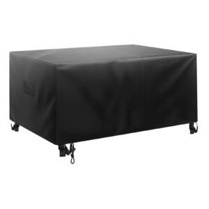 Patio Furniture Cover, 420D Heavy Duty Waterproof Outdoor Dining Table and Chairs Cover, Large Squre Patio Table Covers with Air Vent for All Weather, 74L x 74W x 28H inch, Black