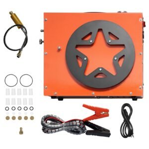PCP Air Compressor, 4500PSI/30Mpa Portable PCP Airgun Compressor - Built-in Water and Fan Cooling System, Auto-Stop | DC12V/AC120V Paintball Tank Compressor for Air Rifle, Scuba Diving Bottle