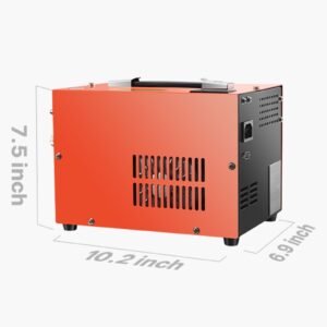 pcp air compressor, 4500psi/30mpa portable pcp airgun compressor with built in converter & fan cooling system, dc12v/ac120v manual stop air rifle, paintball and scuba tank compressor pump