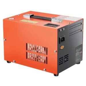 pcp air compressor, 4500psi/30mpa portable pcp airgun compressor with built in converter & fan cooling system, dc12v/ac120v manual stop air rifle, paintball and scuba tank compressor pump