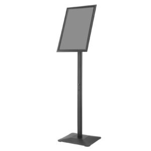Pedestal Sign Holder, 11 x 17 Inch Vertical and Horizontal Adjustable Poster Stand, Heavy-Duty Floor Standing Sign Holder with Metal Base for Display, Advertisement, and Outdoor, Black