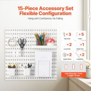 pegboard combination kit 11 x 11 plastic pegboard 4 panels peg board wall organizer kit with accessories for garage tool storage kitchen living room craft room office bathroom home white 4.jpg