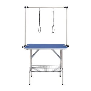 Pet Grooming Table Two Arms with Clamp, 36''x24'' Dog Grooming Station, Foldable Pets Grooming Stand for Medium and Small Dogs, Free No Sit Haunch Holder with Grooming Loop, Bearing 330lbs