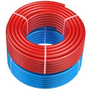 PEX Pipe 3/4 Inch, 2 x 100 Feet Length PEX-A Flexible Pipe Tubing for Potable Water, Pex Water Lines for Hot/Cold Water & Easily Restore, Plumbing Applications with Free Cutter, Blue & Red