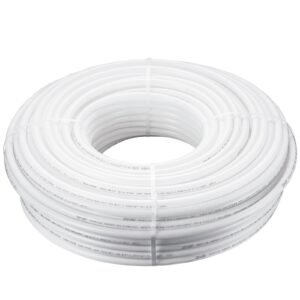 PEX Pipe 3/4 Inch, 500 Feet Length PEX-B Flexible Pipe Tubing for Potable Water, Pex Water Lines for Hot/Cold Water & Easily Restore, Plumbing Applications with Free Cutter & Clamps ,White