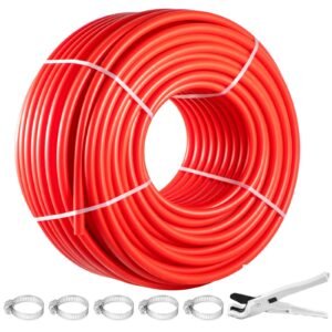 PEX Pipe, 7/8 inch x 500 FT PEX Tubing, Non Oxygen Barrier Red PEX-B Pipe, Flexible PEX Water Line for RV Sewer Hose, Plumbing, Radiant Heating