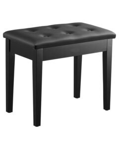 Piano Bench, 22" x 13.78" x 19", Keyboard Piano Chair with High-Density Padded Cushion, Storage Compartment for Music Books, Wooden Piano Bookcase Stool Seat, for Vanity, Living Room, Bedroom