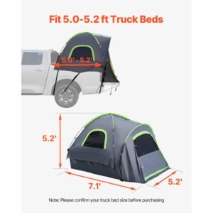 pickup truck tent fit 50 52 ft truck tents for camping waterproof pu2000mm 2 3 person sleeping truck bed tent with double layer design windows sturdy truck bed camper shell with storage bag 14.jpg