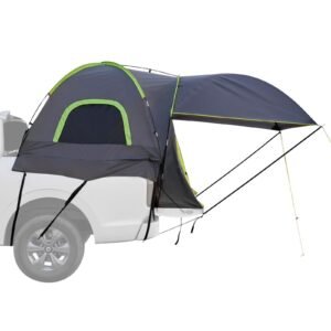 Pickup Truck Tent, Fits 5.0-5.2 ft Truck Tents for Camping, Waterproof PU2000 mm 2-3 Person Sleeping Truck Bed Tent, Sturdy Truck Bed Camper Shell with Expandable Awning, Rainfly, Storage Bag