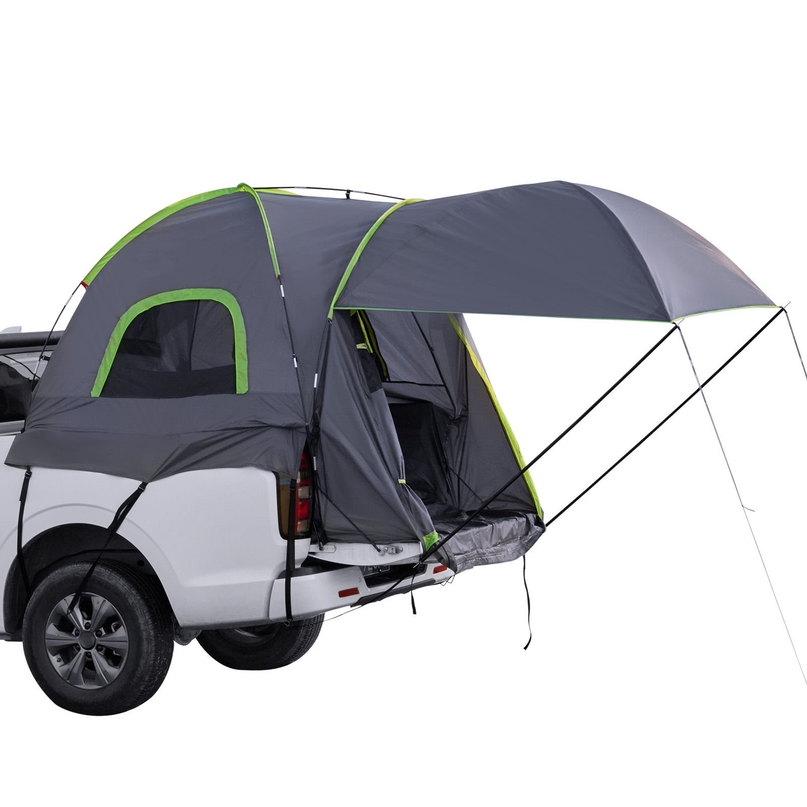 pickup truck tent fits 80 82 ft truck tents for camping waterproof pu2000 2 3 person sleeping truck bed tent sturdy truck bed camper shell with expandable awning rainfly storage bag.jpg