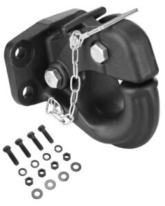 Pintle Hook, 30000 lbs Towing Capacity, Trailer Hitches Receiver Hook Fits for 2.5 to 3-inch Lunette Ring with Mounting Kit, Wear-resistant, Black Powder Coat, Suitable for Various Vehicles