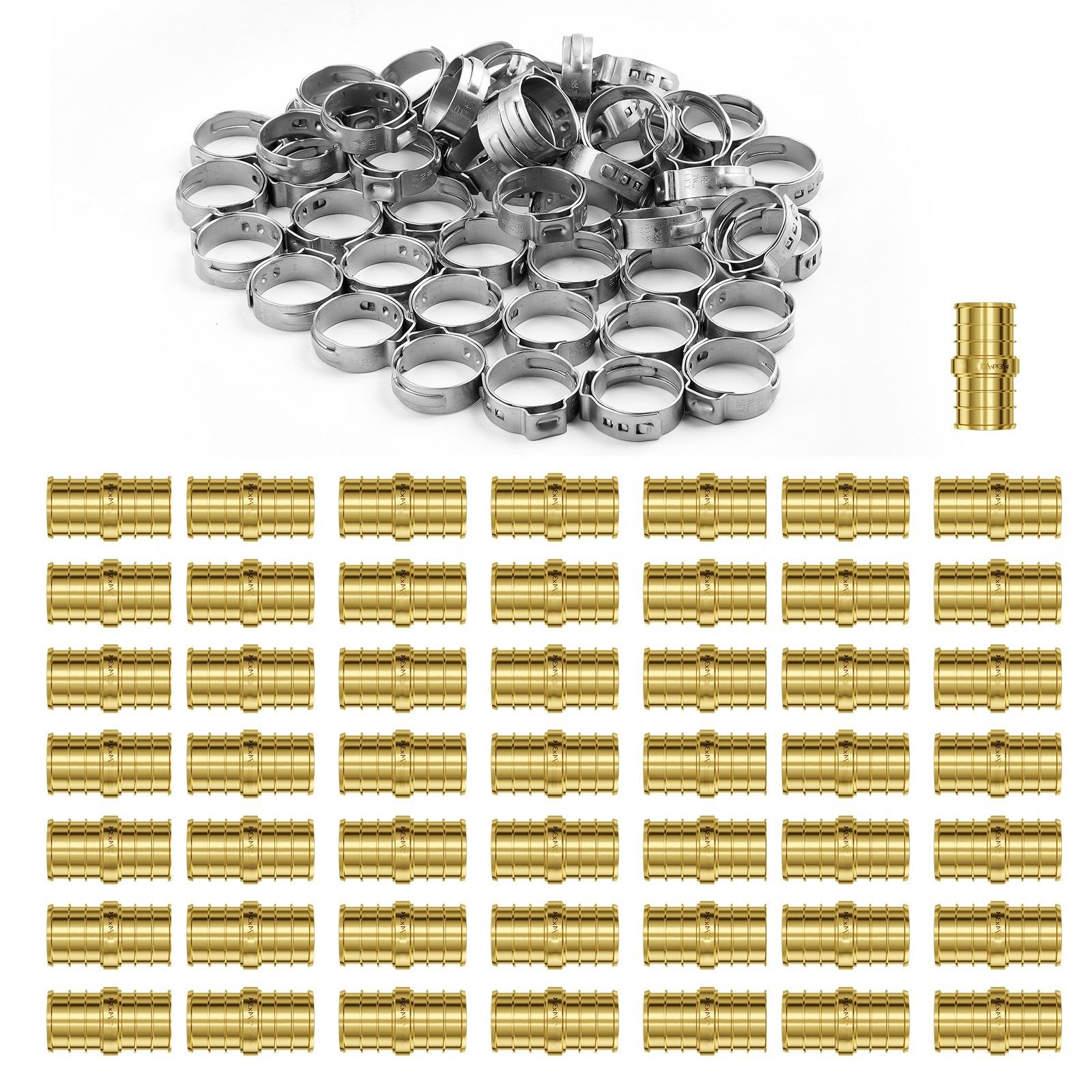 pipe fittings 34 50pcs brass pipe fittings clamp style straight through pipe connector brass air fittings heavy duty plumbing fittings tube adapter for heatingshower systemswater pipes.jpg
