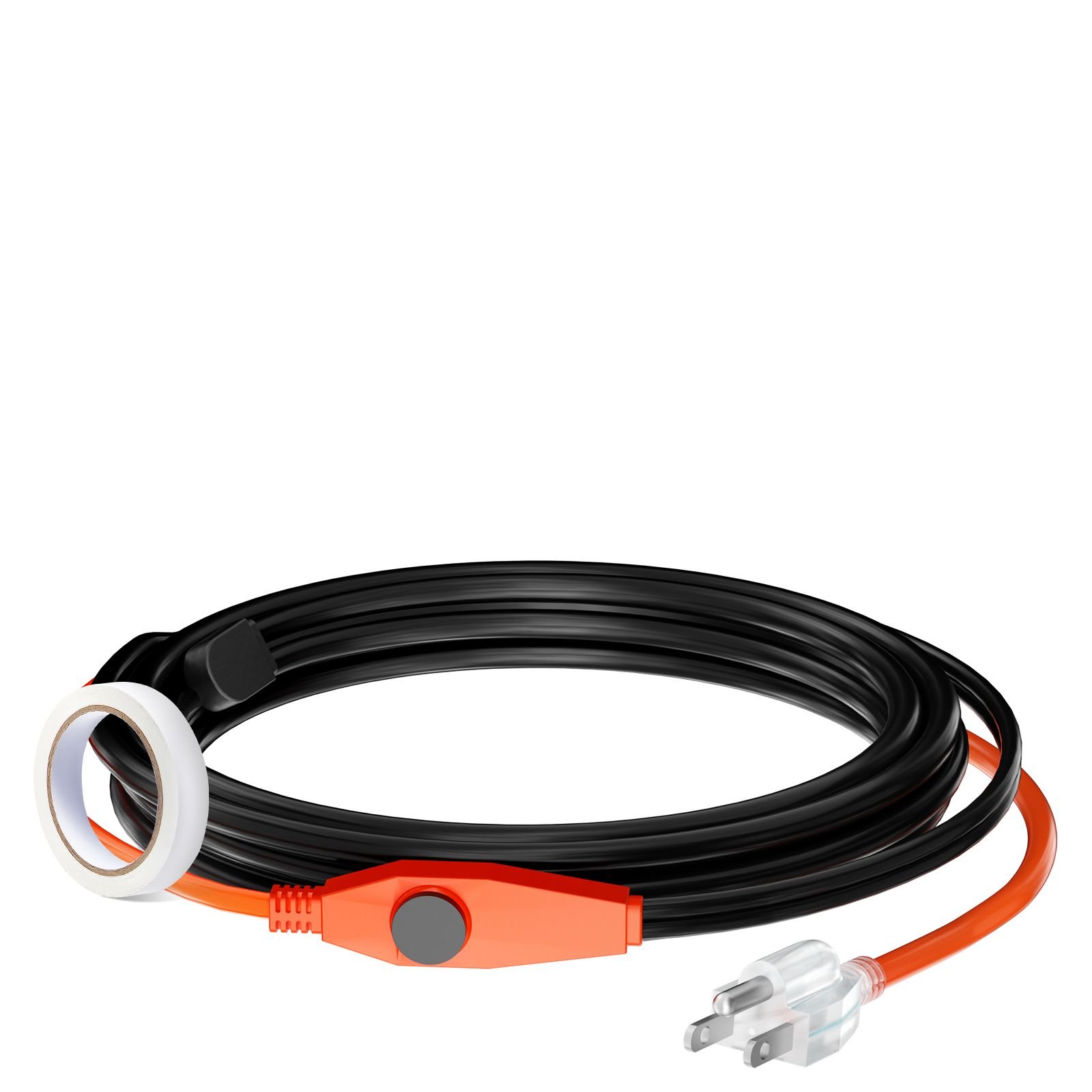 pipe heating cable 12ft 7wft heat tape for pipes with built in thermostat water pipe heat cable protects pvc hose metal and plastic pipe from freezing.jpg