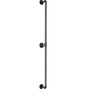 pipe stair handrail 5ft staircase handrail 440lbs load capacity carbon steel pipe handrail industrial pipe handrail with wall mount support round corner wall handrailings for indoor outdoor 2.jpg