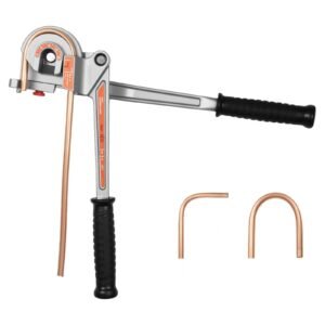 Pipe Tube Bender, 1/4", 3/8", 1/2" OD, 3 in 1 Manual Level Tube Bender, 180° Copper Aluminum Pipes Bending Tool for Automotive Repair, HVAC Air Conditioning