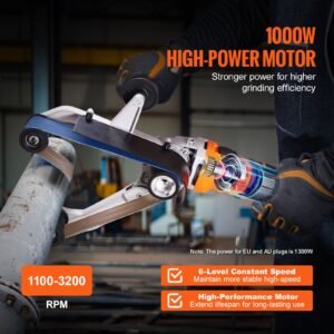 pipe tube polisher sander 1000w pipe belt sander with 6 variable speeds 1100 3200rpm professional belt sander grinding machine with 100pcs sanding belts for burnishing finishing rust removal 1.jpg