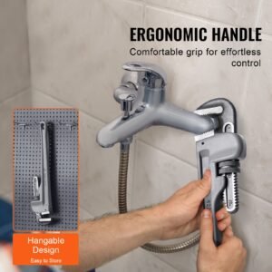 pipe wrench 18 aluminum straight pipe wrench adjustable plumbing wrench with high strength jaw and ergonomic handle easy to carry hangable design for water pipes automotive repairs 3.jpg