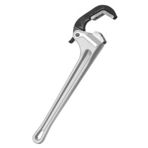 Pipe Wrench, 18" Aluminum Straight Pipe Wrench, Automatic Jaw Adjustment, Adjustable Plumbing Wrench, Easy to Carry, Ergonomic Handle, Hangable Design, for Water Pipes, Automotive Repairs