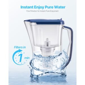 Pitcher Water Filter Replacements, 3-pack 5-stage Water Filter for Pitchers and Dispensers, No BPA, Last 3 Months or 40 Gallons, Reduce Limescale, Lead, Chlorine, for Water Filter Pitcher 6216