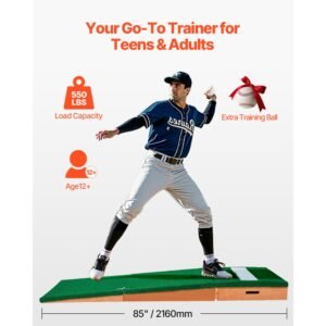 pitching mound portable baseball pitchers mound 85 in indoor outdoor pitching practice and training equipment softball pitching aids with antifade turf pitching rubber adjustable base 1.jpg