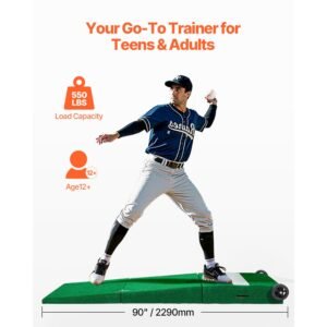 pitching mound portable baseball pitchers mound 90 in iindoor outdoor pitching practice and training equipment softball pitching aids with antifade turf pitching rubber carry handles 1.jpg