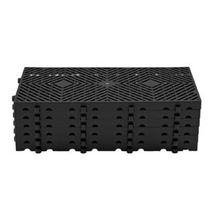 Plastic Pallets, 6 Pcs Plastic Pallets for Basement Storage, Nestable Lightweight Waterproof Storage Pad with Breathable Grid for Indoor Outdoor Supermarket Warehouse, 23.6"x11.8"x1.2", Black