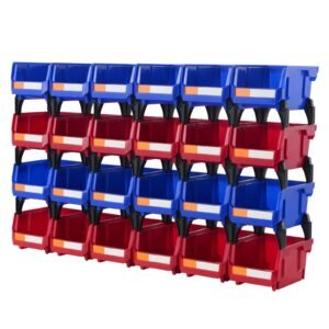 plastic storage bin 5 inch x 4 inch x 3 inch hanging stackable storage organizer bin bluered 24 pack heavy duty stacking containers for closet kitchen office or pantry organization 4.jpg
