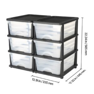 plastic storage drawers 2 pack storage organizer drawer 6 drawers closet organization and storage dividers dresser organizer clear bins for office supplies craft rooms classrooms and home 2.jpg