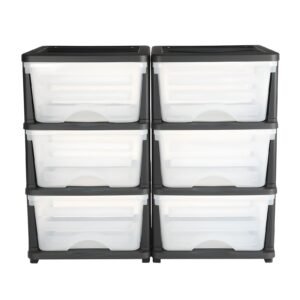 plastic storage drawers 2 pack storage organizer drawer 6 drawers closet organization and storage dividers dresser organizer clear bins for office supplies craft rooms classrooms and home 4.jpg