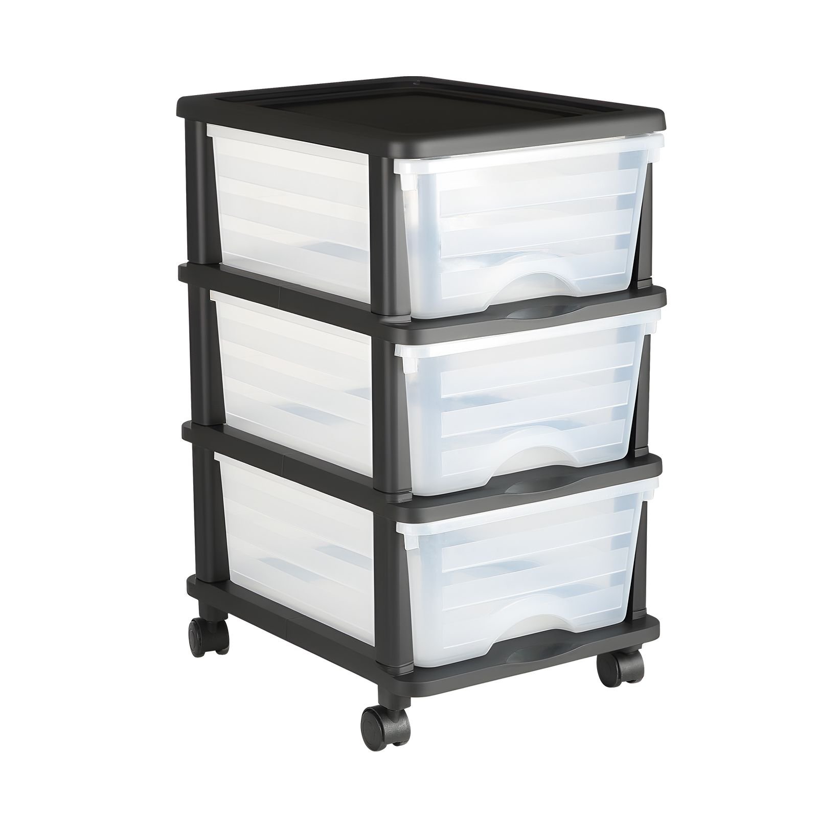 plastic storage drawers cart, 3 drawers storage organizer with wheels, rolling closet organization and storage dividers, dresser organizer clear bins for office supplies, craft rooms, classrooms